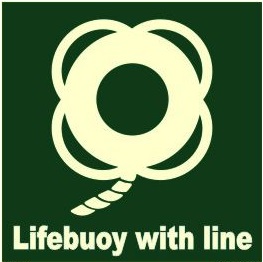 IMO/ISO Symbol impa 33.4107 33.X107 Lifebuoy With Line 150x150mm - GALANOS  BROS